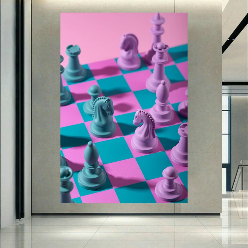 تابلو بوم طرح شطرنج فانتزی کد AR32300