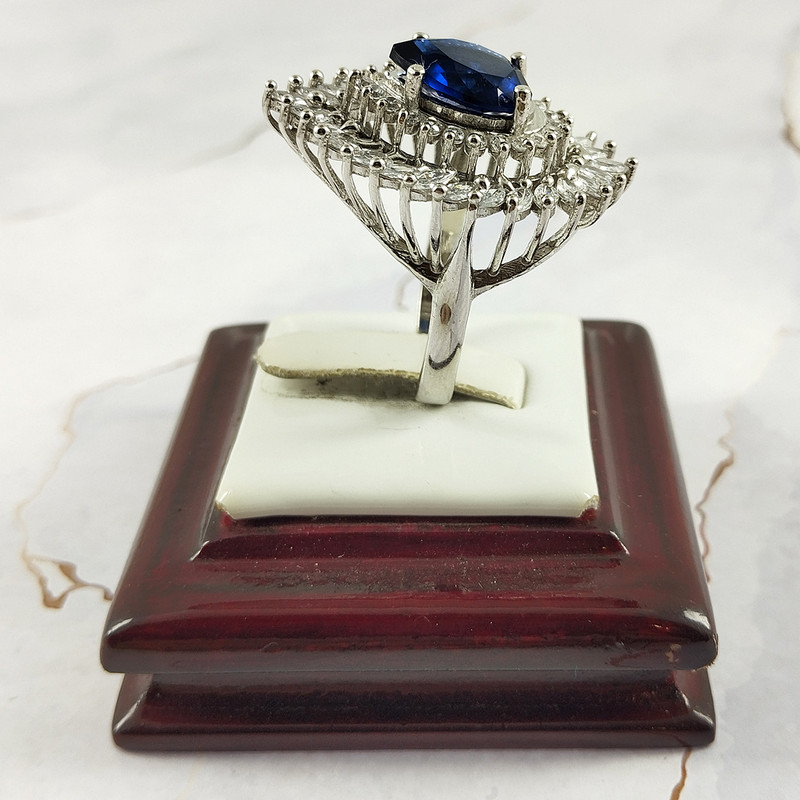 انگشتر نقره زنانه سلین کالا مدل یاقوت کبود کد 30