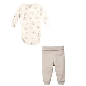 ست بادی آستین بلند و شلوار نوزادی لوپیلو مدل خرسی