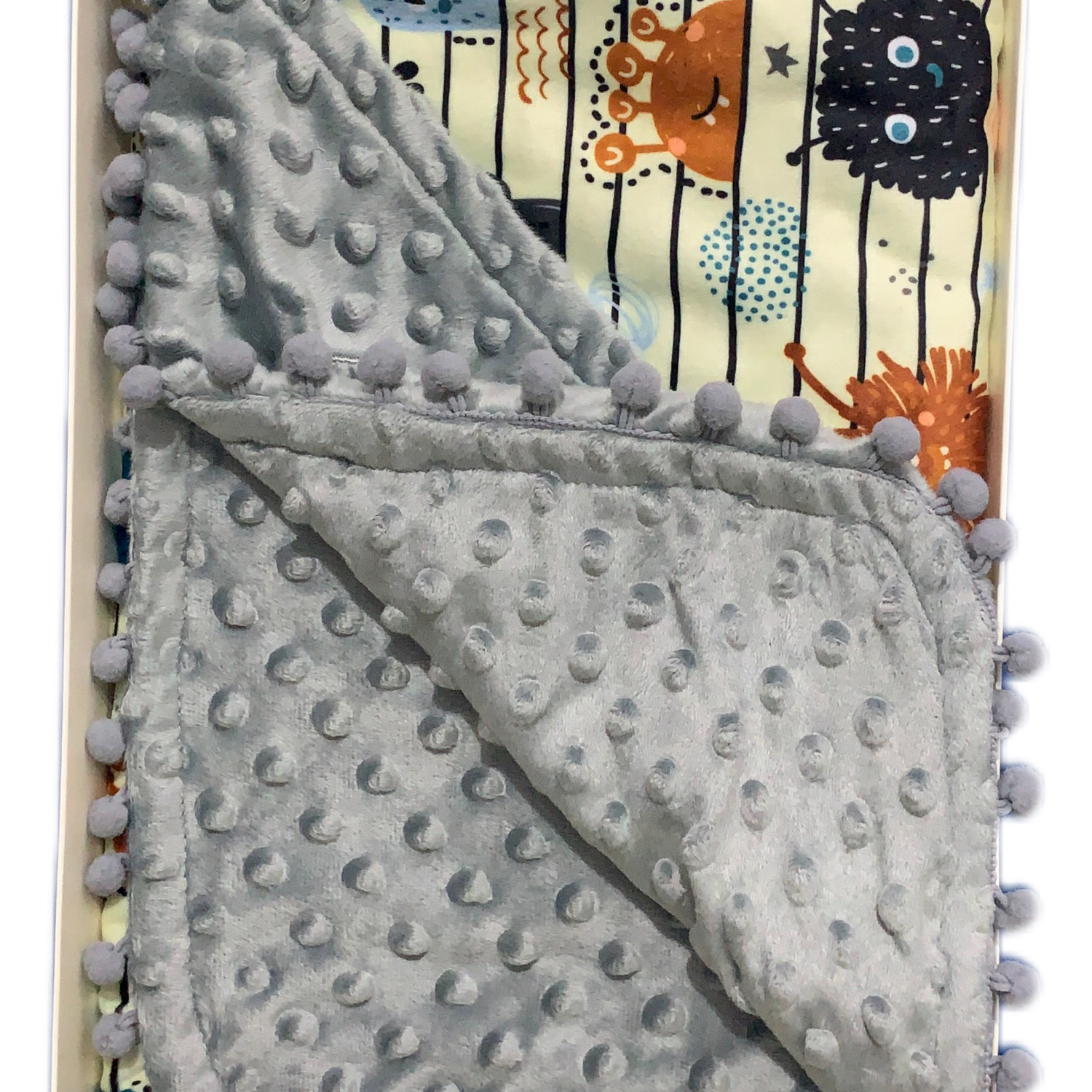 پتو کودک مدل هیولاها و راه راه سایز 75x75 سانتی متر