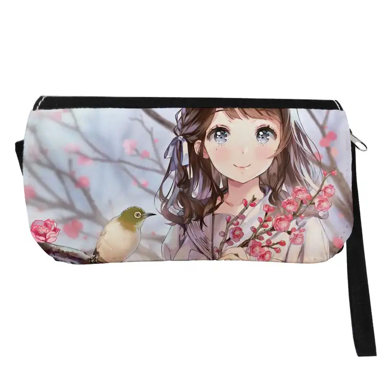 جامدادی مدل دوزیپ طرح انیمه گرل کد NI01