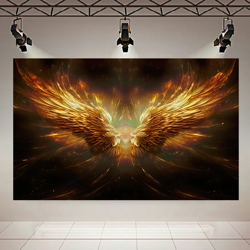 تابلو بوم طرح بال فرشته مدل طلایی کد AR304624