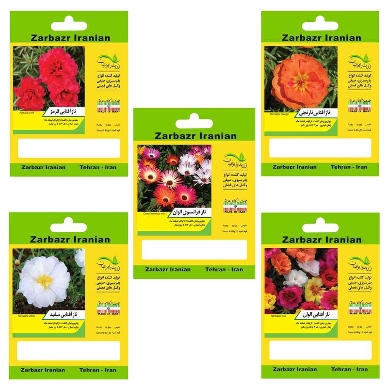 مجموعه بذر گل نار آفتابی زربذر ایرانیان مجموعه 5 عددی
