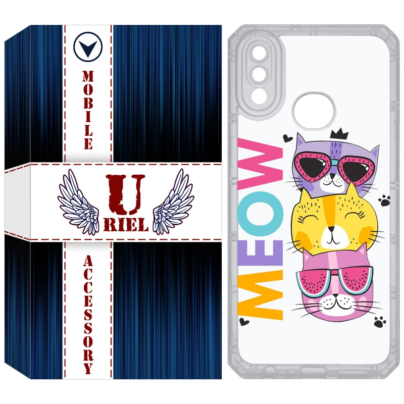 کاور یوریل مدل Clear کد 57 طرح گربه مناسب برای گوشی موبایل سامسونگ Galaxy A10S / M10S