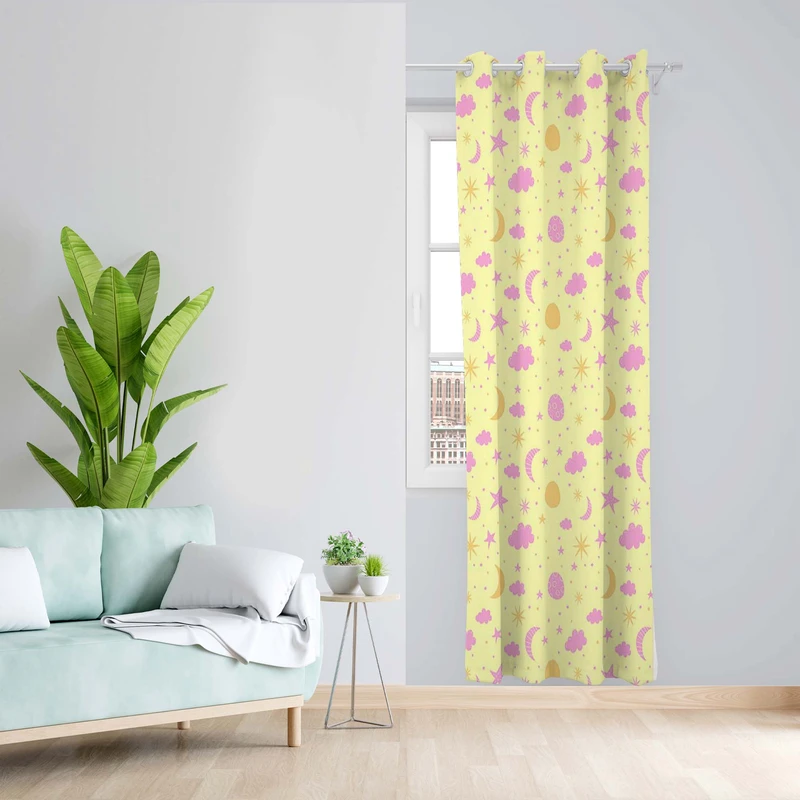 پرده طرح کودک مدل مخمل پانچی کد 5305L z سایز 140x200 سانتی متر