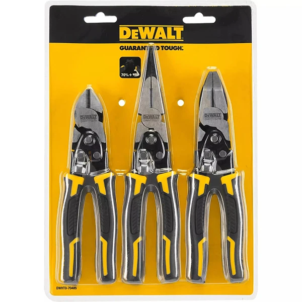 ست انبردست و دم باریک و سیم چین دیوالت کد DWHT0-70485 مجموعه سه عددی