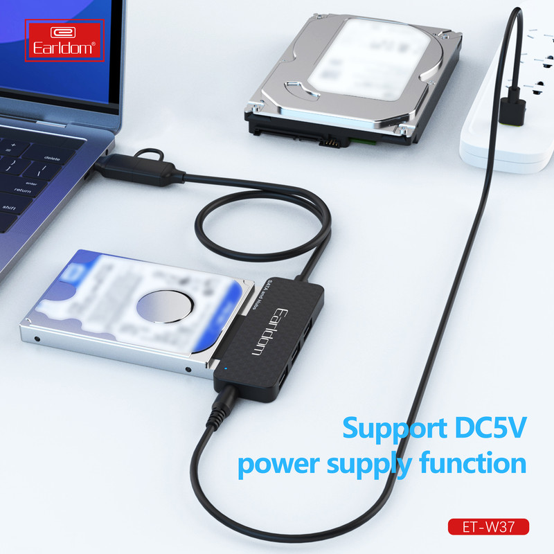 مبدل USB / USB-C به SATA / هاب USB3 ارلدام مدل W37