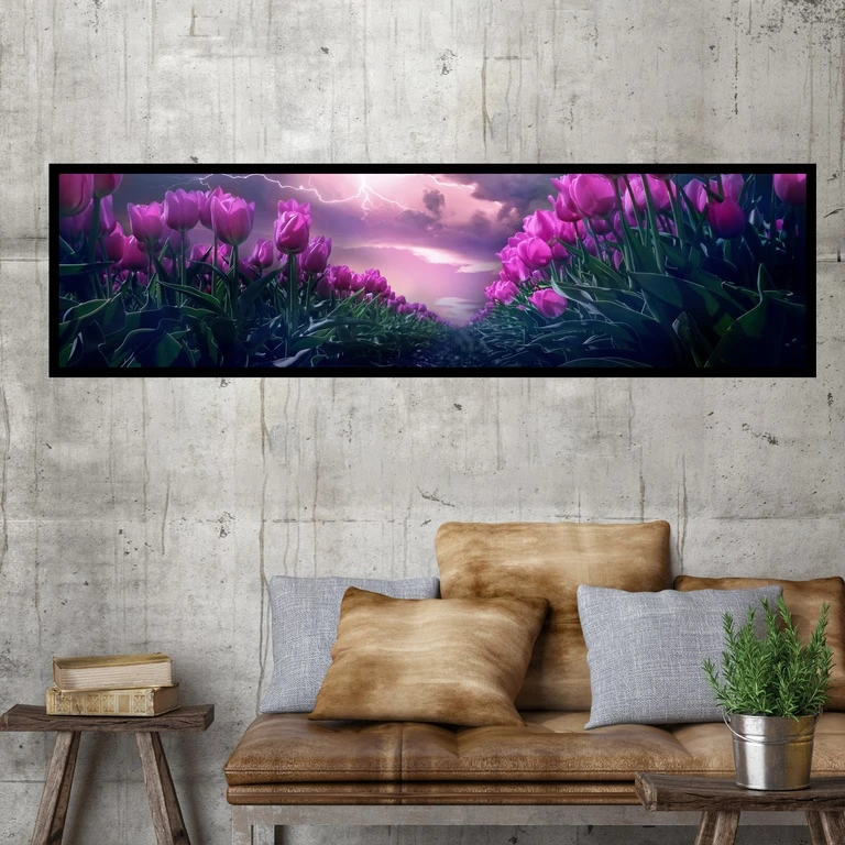 تابلو بکلیت طرح طبیعت گل ادریسی مدل B-7709