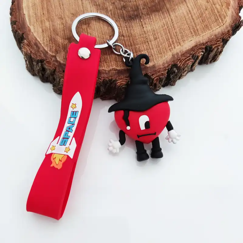 جاکلیدی مدل سیلیکونی طرح قلب قرمز خرگوش بد بانی کد DB20