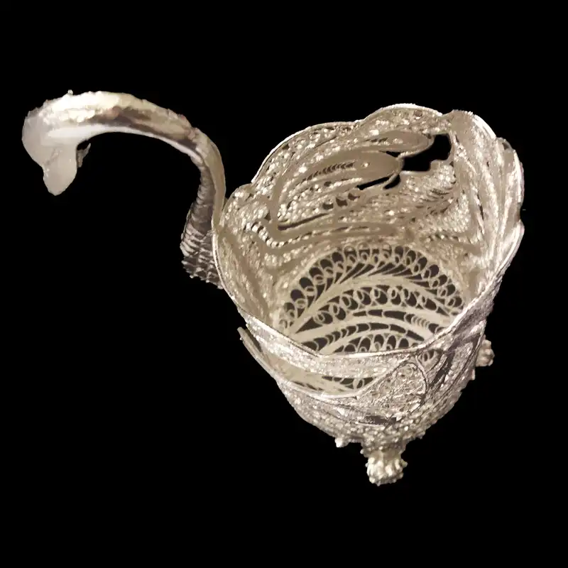 جای کارد و چنگال ملیله کاری مدل قو کد 8740