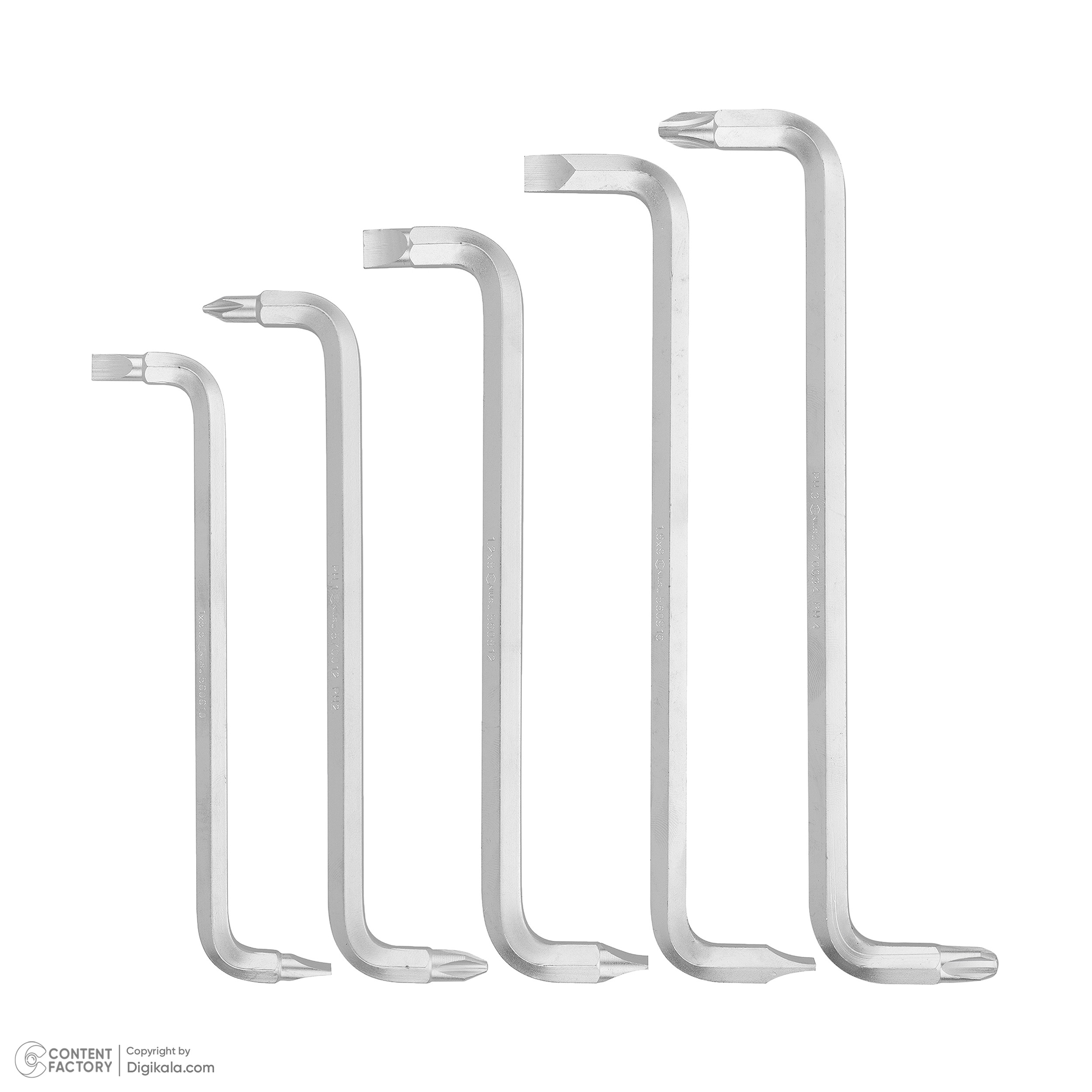 سری پیچ گوشتی آلنی جنیوس تولز مدل دو طرفه بسته 5 عددی