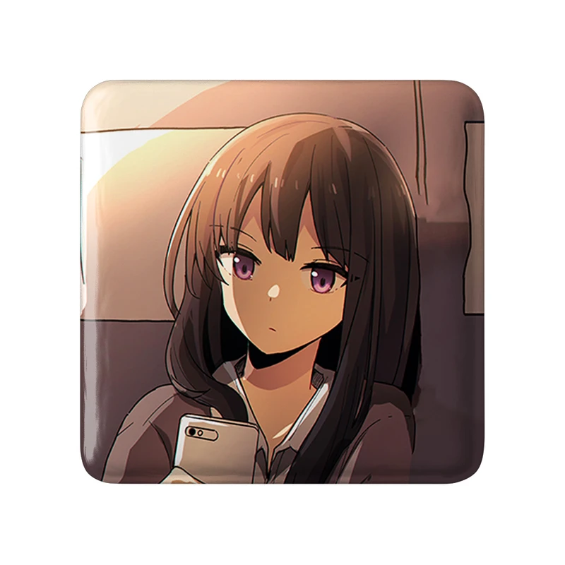 مگنت خندالو طرح تاکینا انیمه لیکوریس ریکویل Lycoris Recoil  مدل مربعی کد 23040