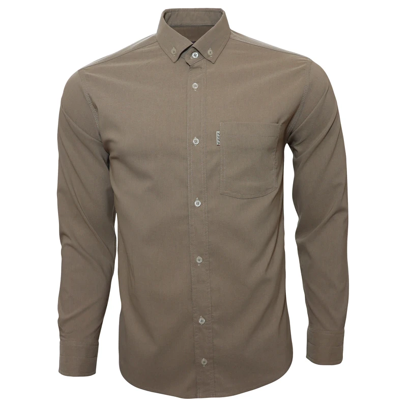 پیراهن آستین بلند یقه برگردان مردانه مدل تک جیب دیلون مدل ۱۲