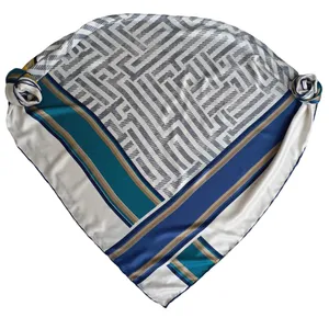 روسری زنانه مدل ساتن ابریشم مجلسی قواره متوسط شاد