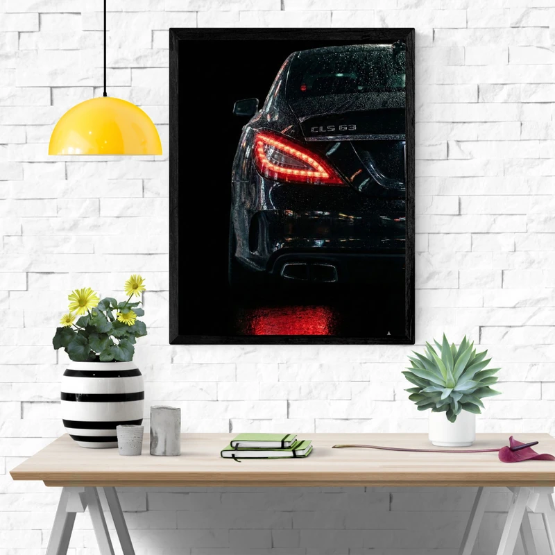 تابلو نوری طرح بنز cls500 کد m20 مدل ماشین فریم مشکی
