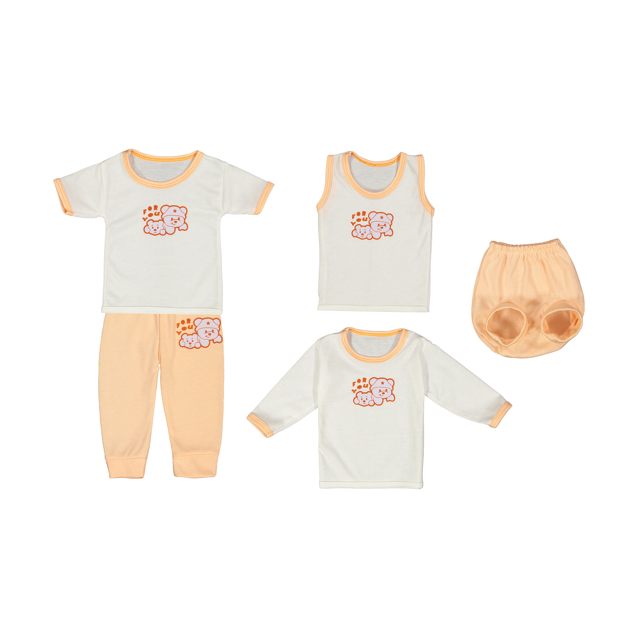 ست 5 تکه لباس نوزادی مدل نی نی کد 83