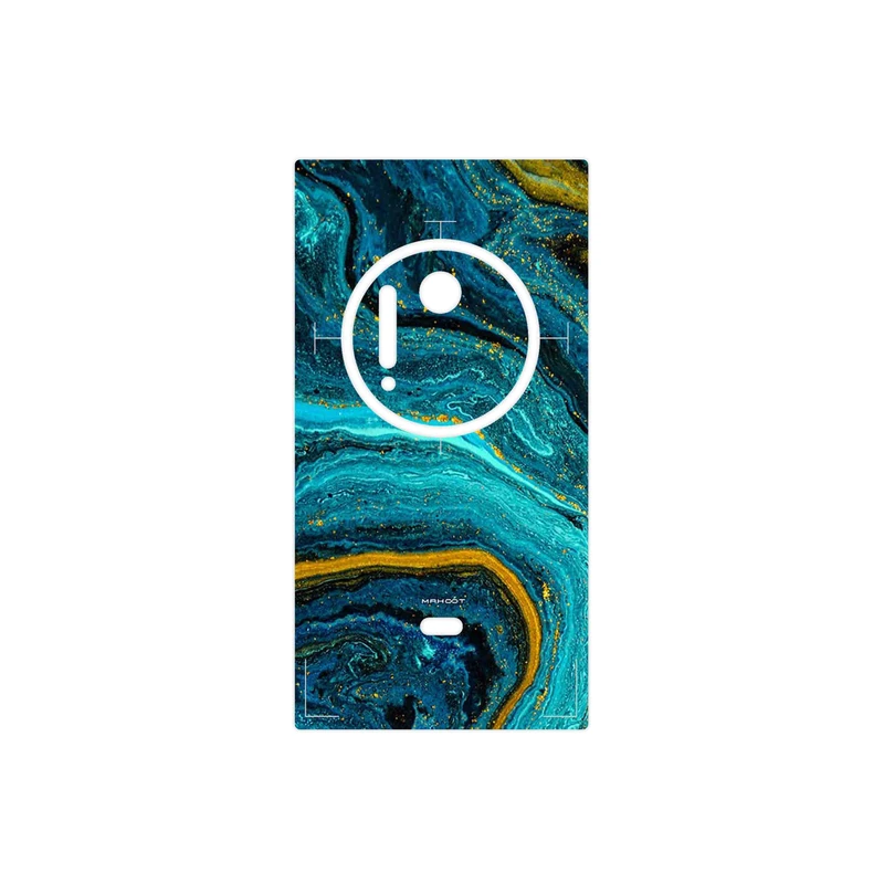 برچسب پوششی ماهوت مدل Turquoise marblewith golden streaks مناسب برای گوشی موبایل نوکیا Lumia 1020