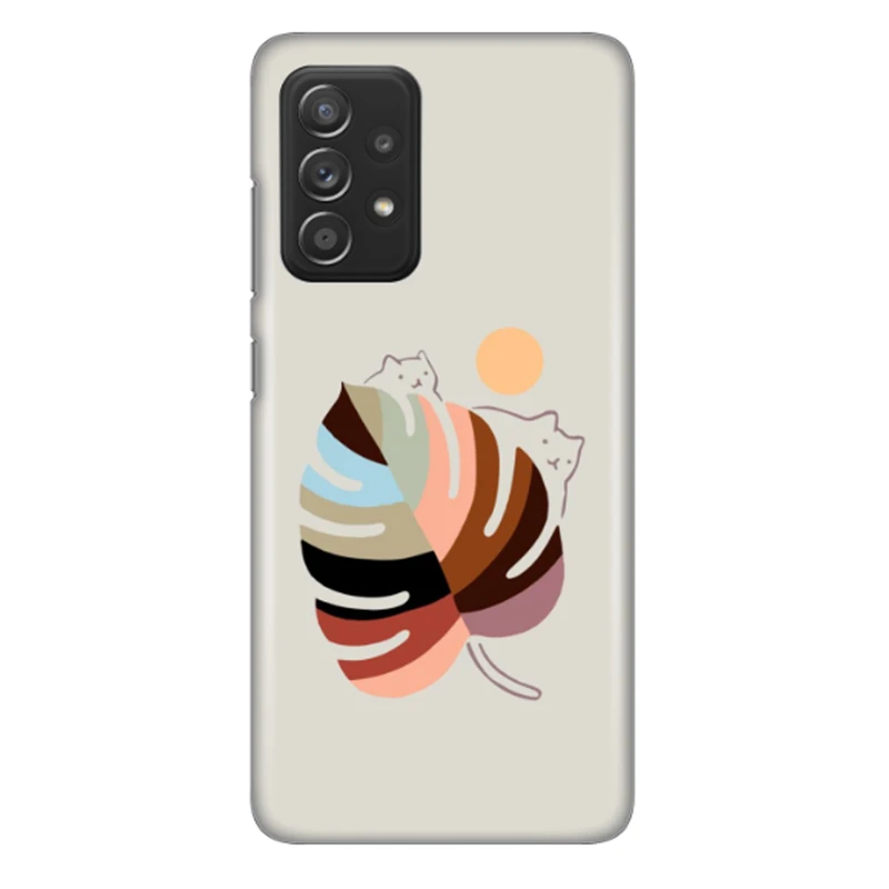 کاور طرح گربه و برگ کد DIMO-014 مناسب برای گوشی موبایل سامسونگ Galaxy A52s / Galaxy A52 
