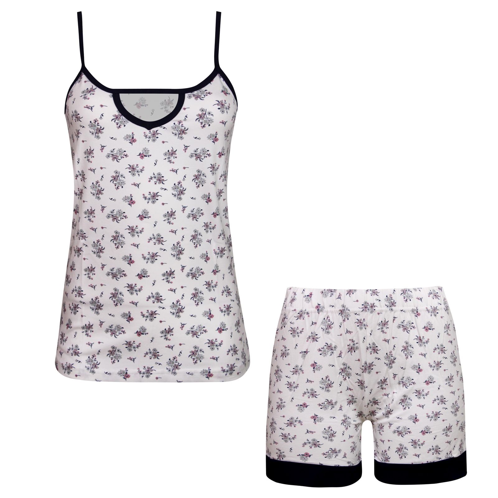 ست تاپ و شلوارک زنانه کوزا مدل پنبه ای کد 9184-3 رنگ سرمه ای -  - 1