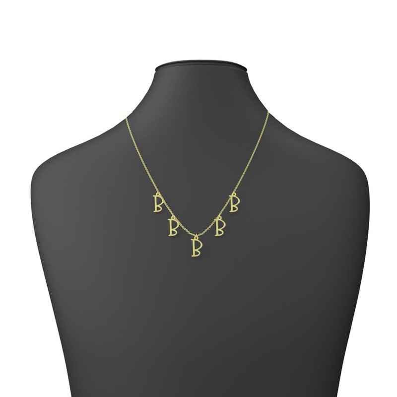 گردنبند طلا 18 عیار زنانه مدوپد مدل حرف B کد RNA16966