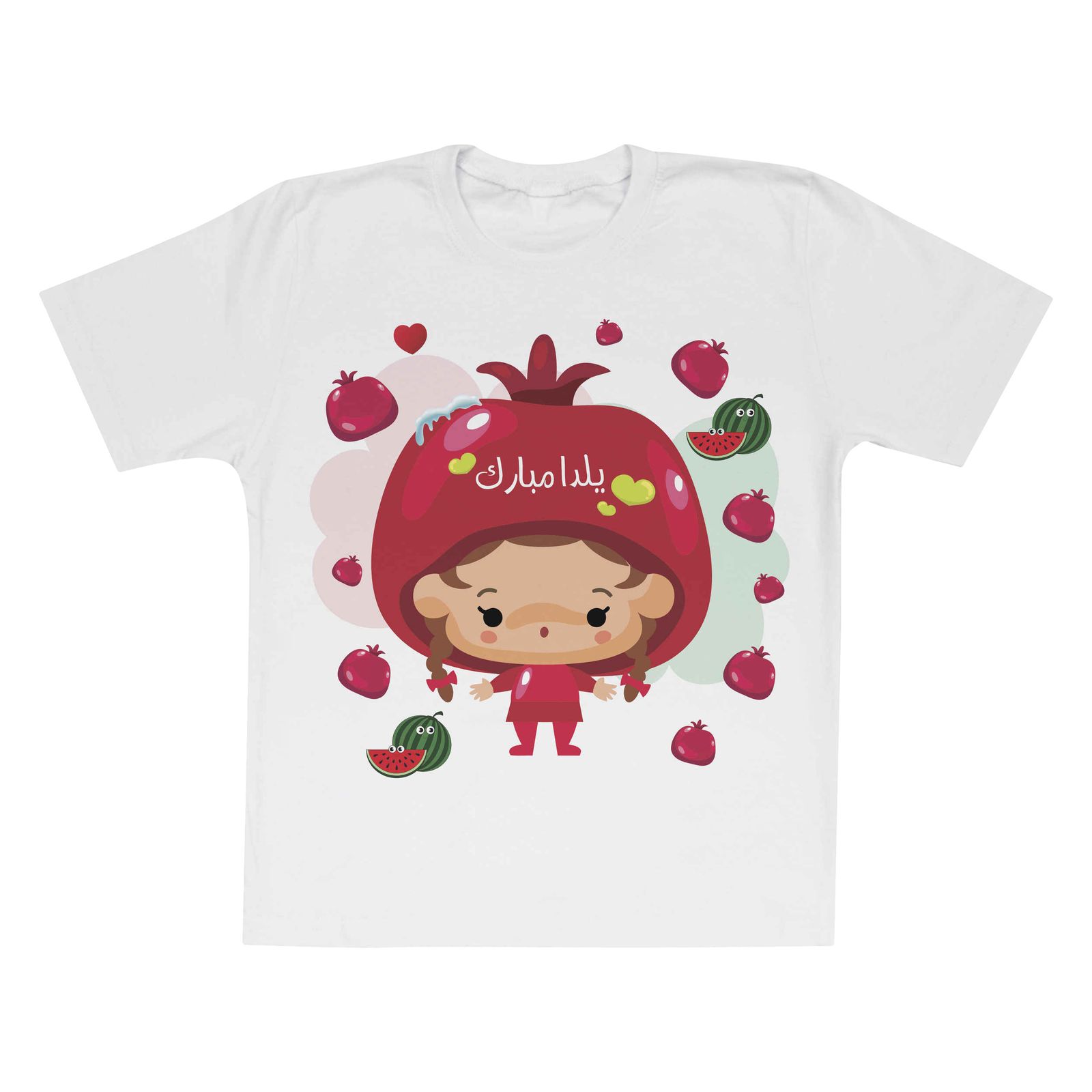 تیشرت آستین کوتاه دخترانه مدل شب یلدا -  - 1