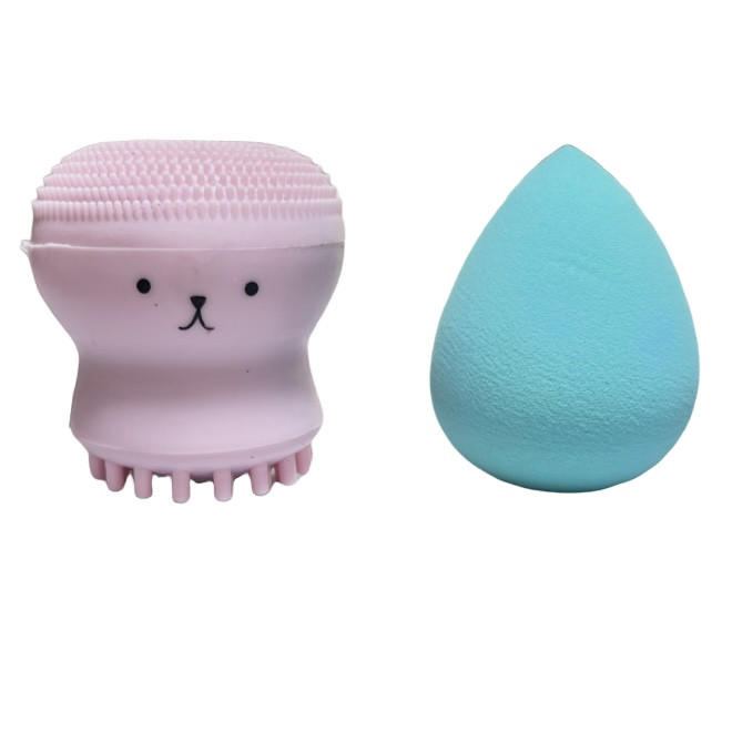 پد آرايشى ميسترى مدل 01 به همراه برس پاک کننده صورت مدل 01