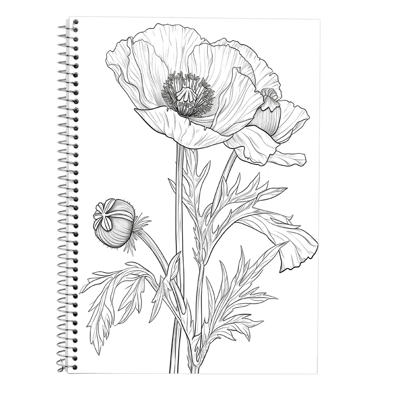 دفتر زبان 50 برگ مدوپد مدل سه خط طرح گل کد DF13975