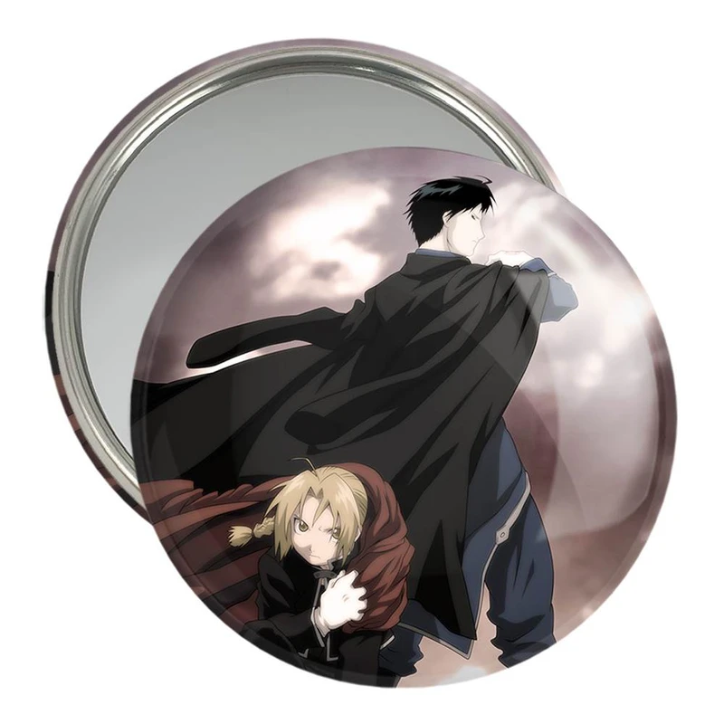 آینه جیبی خندالو مدل ادوارد و موستانگ انیمه کیمیاگر تمام فلزی  کد 12686