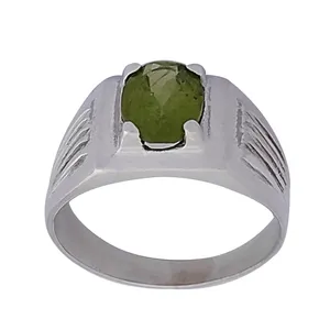 انگشتر نقره مردانه مدل زبرجد معدنی