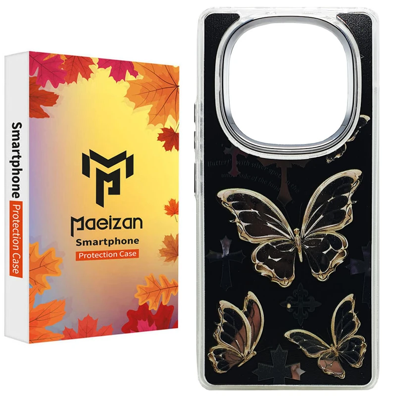 کاور پاییزان مدل Butterfly Cross طرح لاکجری مناسب برای گوشی موبایل شیائومی Redmi Note 14 Pro 4G/5G