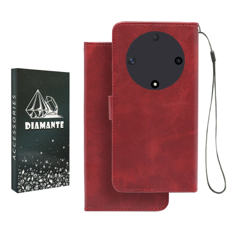 کیف کلاسوری دیامانته مدل Mortand Bk مناسب برای گوشی موبایل آنر X9B به همراه بندآویز