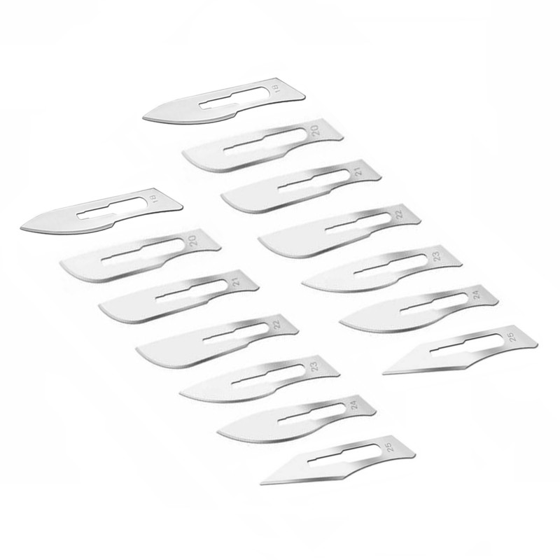 مجموع تیغ استریل جراحی شماره 18 الی 25 بسته 14 عددی مدل SKJMRJKLGH002369