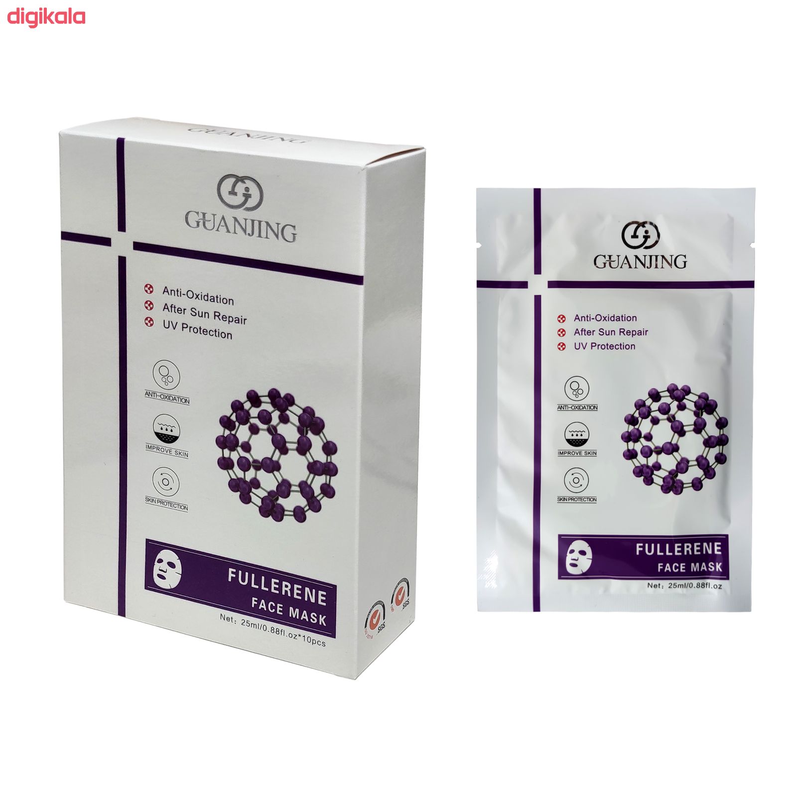 ماسک صورت گوانجینگ مدل FULLERENE حجم 25 میلی لیتر بسته 10 عددی main 1 1