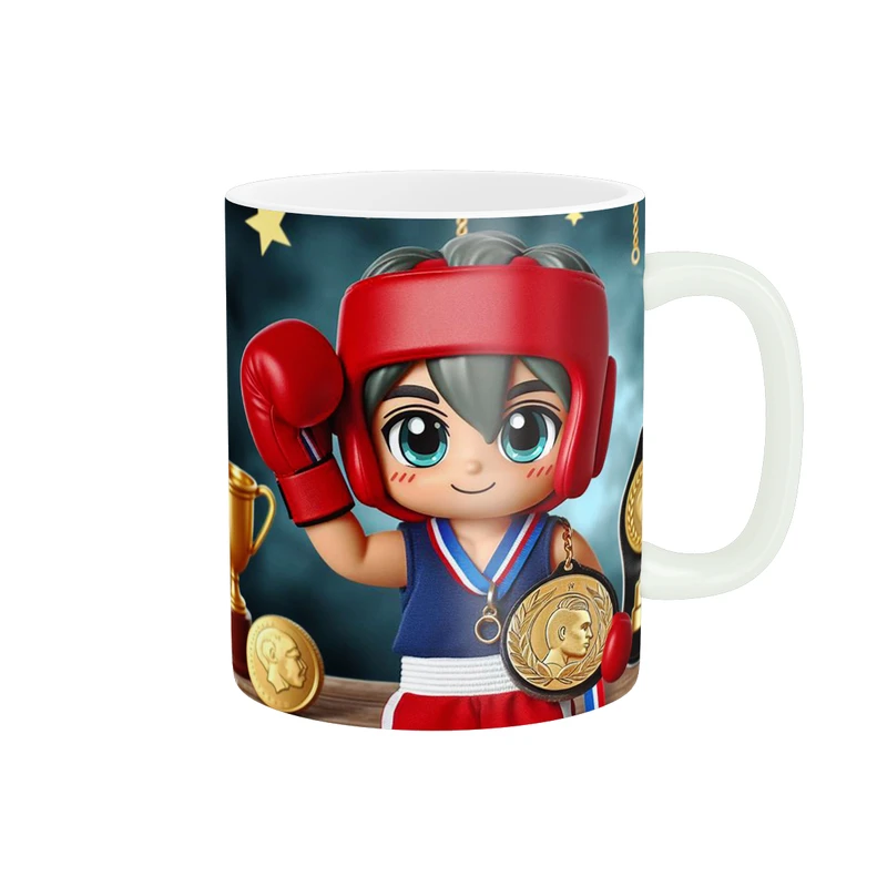 ماگ پاد آفرین طرح بوکس مدل  مدال طلا و جام قهرمانی کد 1757