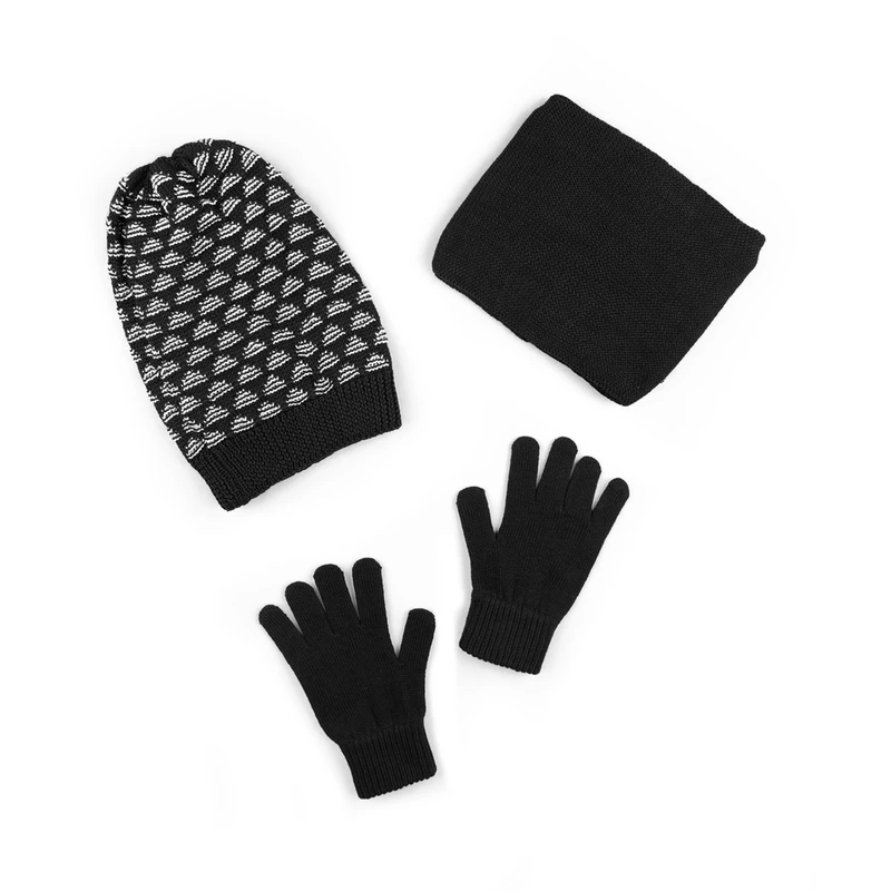 ست کلاه و شال گردن و دستکش بافتنی مدل SB-SS-0311