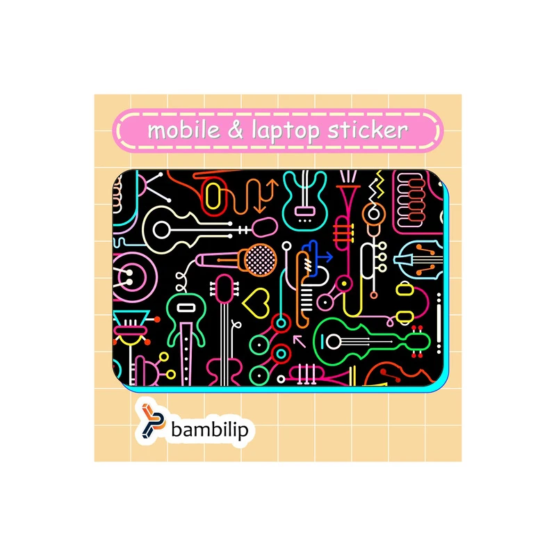 استیکر بامبیلیپ مدل کارت عابر طرح وسایل موسیقی کد 3712666