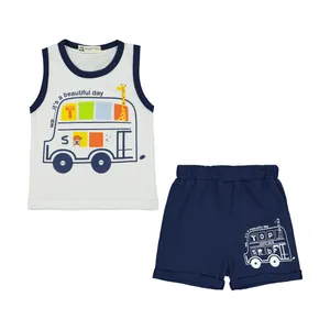 ست تاپ و شلوارک نوزادی پسرانه نونا مدل 2211436-01