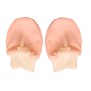 دستکش نوزادی مدل پاپیون رنگ گلبهی