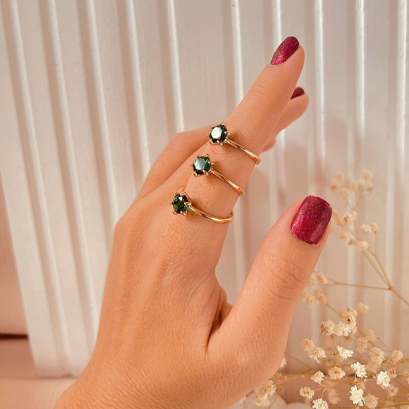 انگشتر زنانه ژوپینگ مدل تک نگین کد s