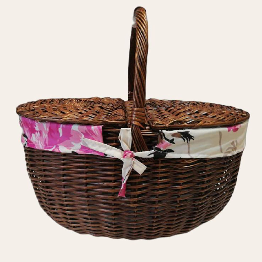 سبد پیک نیک مدل تخم مرغی چوبی کد 123