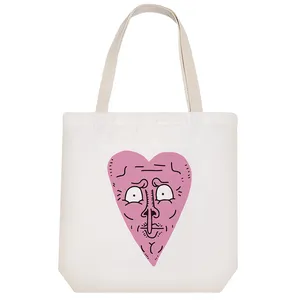 ساک خرید پارچه ای خندالو طرح قلب مدل توت بگ کد 7114