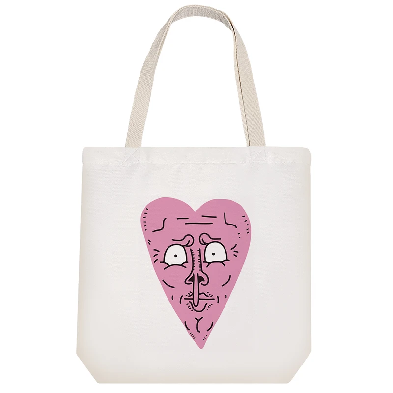 ساک خرید پارچه ای خندالو طرح قلب مدل توت بگ کد 7114