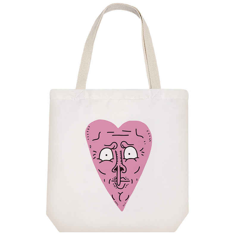 ساک خرید پارچه ای خندالو طرح قلب مدل توت بگ کد 7114