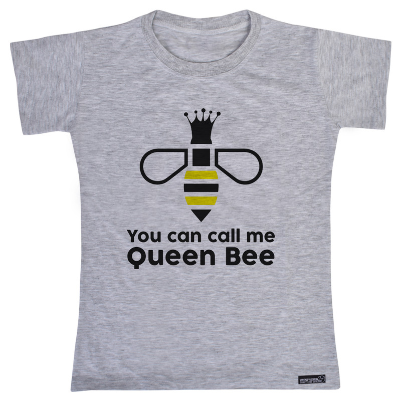 تی شرت آستین کوتاه دخترانه 27 مدل Queen Bee کد MH1368