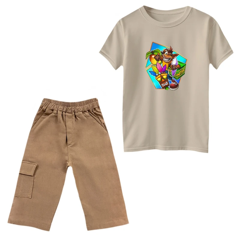 ست تی‌شرت و شلوارک پسرانه مدل کراش کد 3