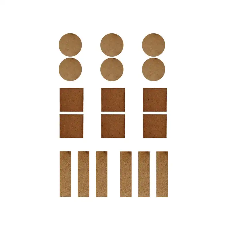 اسلایس چوبی مدل 3 شکل بسته 18 عددی