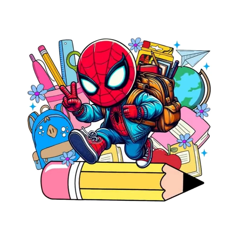 استیکر پارچه و لباس پاد آفرین مدل کارتونی مرد عنکبوتی کد 1323