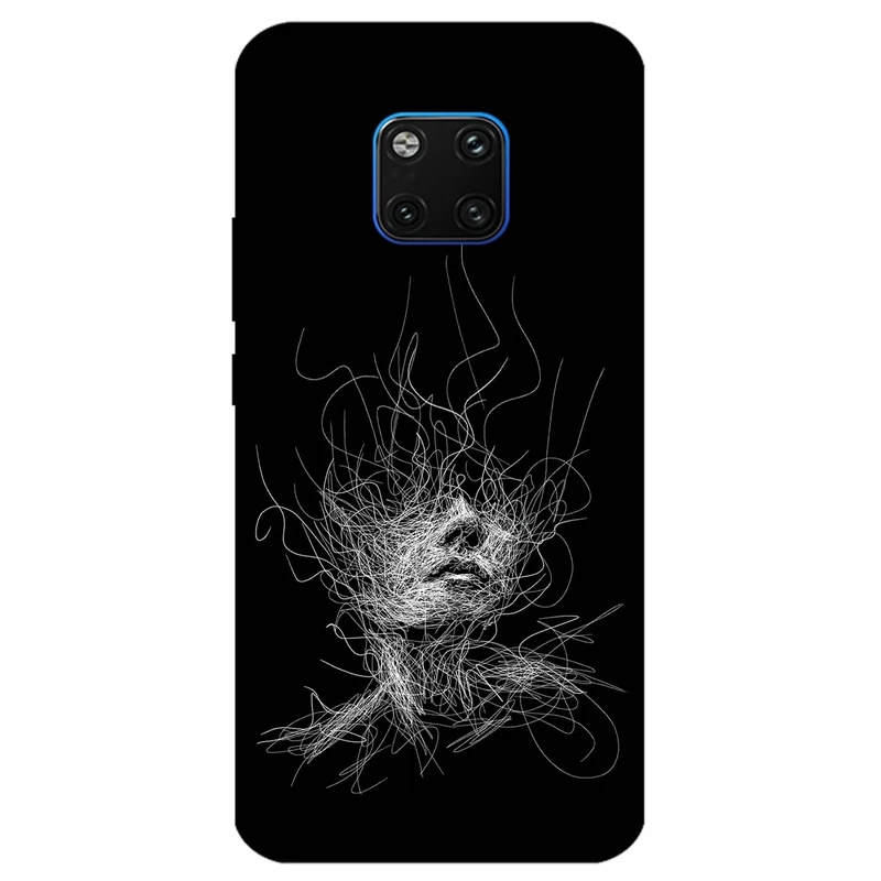 کاور مگافون طرح اسکچ صورت مدل 7423 مناسب برای گوشی موبایل هوآوی Mate 20 Pro