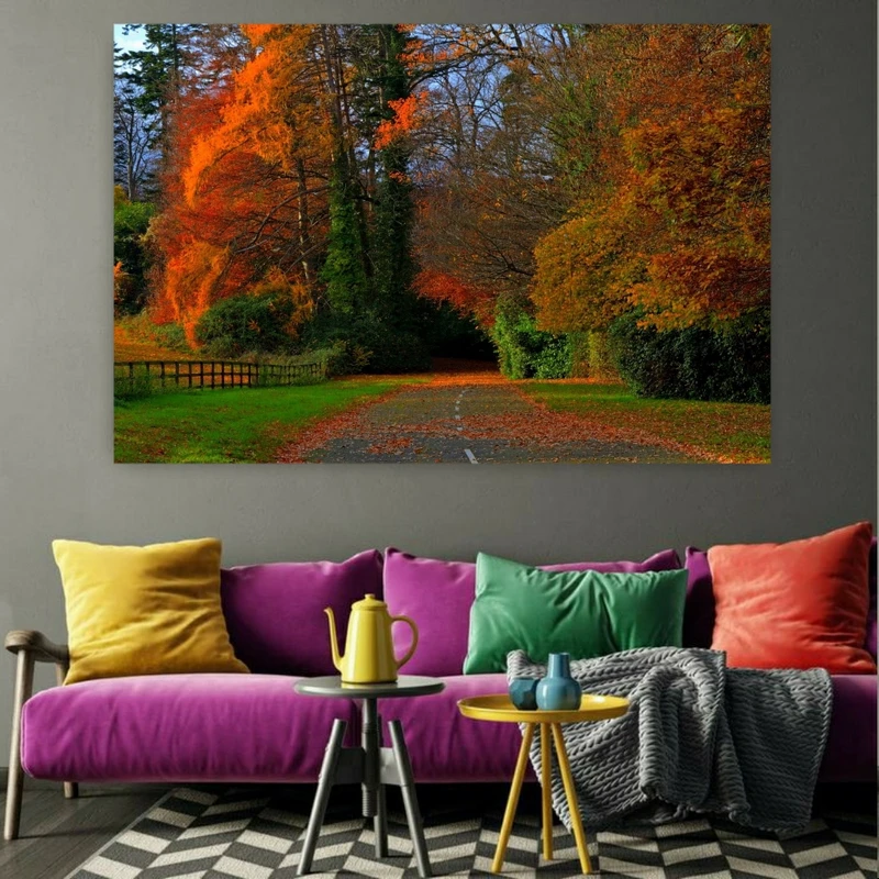 پوستر پارچه ای طرح طبیعت مدل فصل خزان کد FP2878