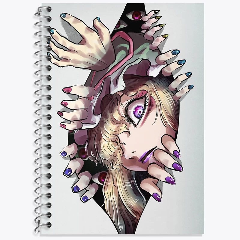 دفتر زبان 50 برگ خندالو مدل سه خط طرح بازی توهو (Touhou) کد 35789